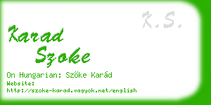 karad szoke business card
